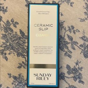 Sunday Riley Ceramic Slip Cleanser with Green and Blue Accents